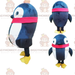 Costume della mascotte del pinguino gonfiabile bianco e nero