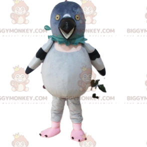 Costume de mascotte BIGGYMONKEY™ de pigeon blanc et gris