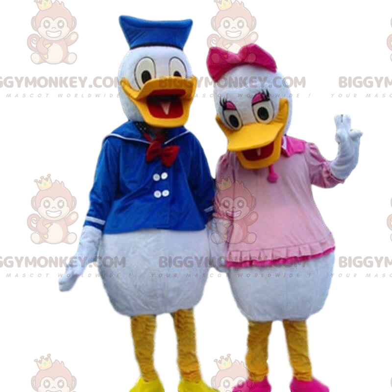 Mascote BIGGYMONKEY™ de Donald e Daisy, famoso casal de patos