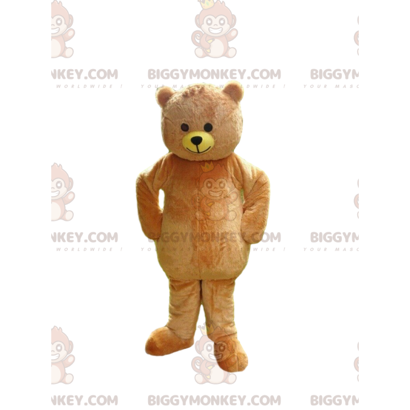Beige bamse BIGGYMONKEY™ maskot kostume, bamse kostume -