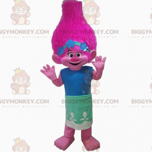Traje de mascote de troll rosa BIGGYMONKEY™, fantasia de