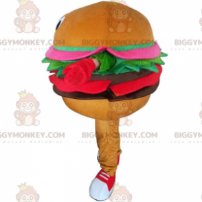 Burger BIGGYMONKEY™ maskotdräkt, snabbmatskostym, gigantisk