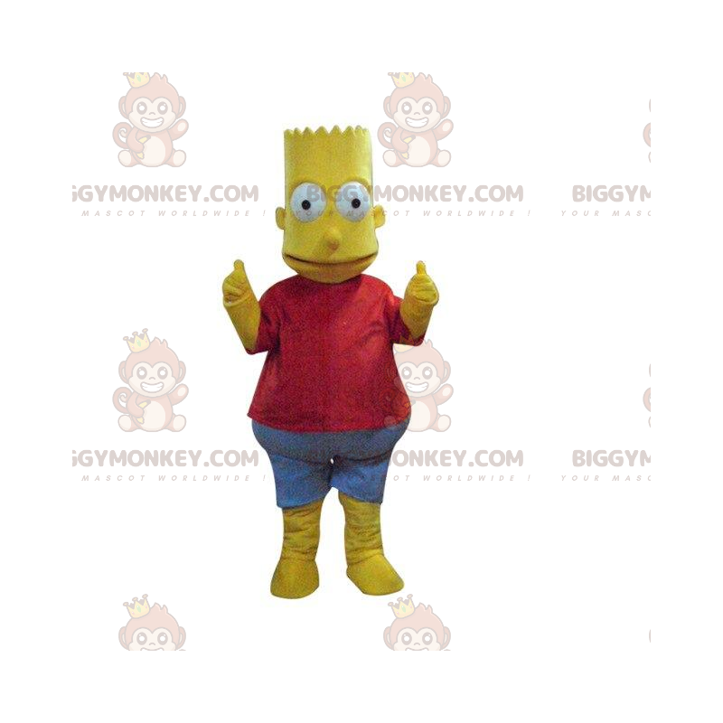 BIGGYMONKEY™ mascottekostuum van Bart Simpson, beroemd geel