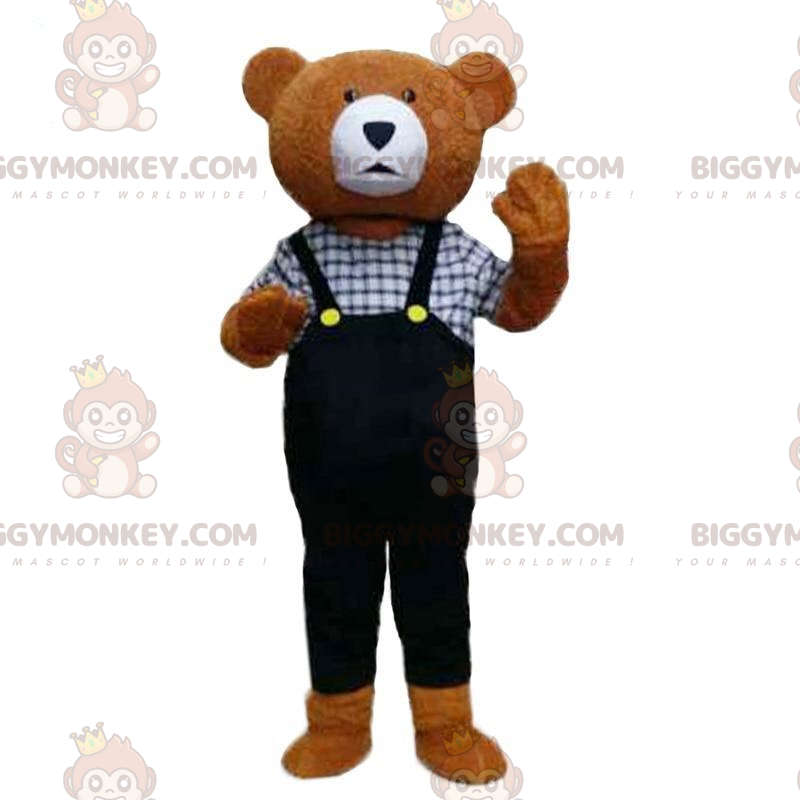 Elegante traje de mascote BIGGYMONKEY™ de ursinho de pelúcia