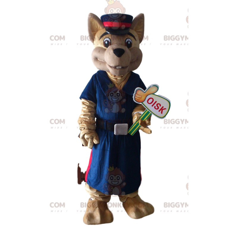 BIGGYMONKEY™ mascottekostuum van hond in uniform