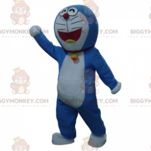 BIGGYMONKEY™ maskotdräkt av Doraemon, berömd manga blå och vit