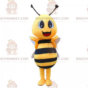 Kostým maskota BIGGYMONKEY™ žlutá a černá včelka, usměvavý