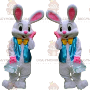 Easter Bunny BIGGYMONKEY™ Mascot Costume, Very Stylish White