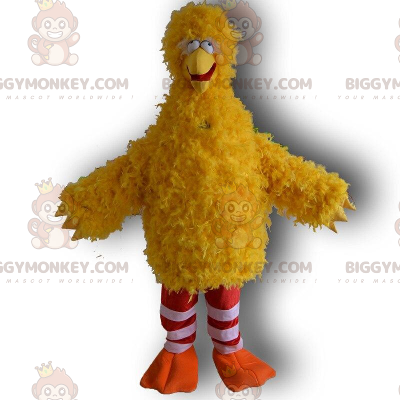BIGGYMONKEY™ maskotdräkt stor rolig och galen gul fågel, gul