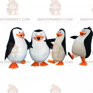 4 mascottes BIGGYMONKEY™ des pingouins de Madagascar, costumes