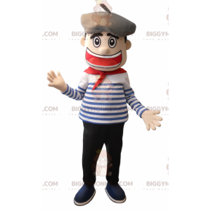 Costume de mascotte BIGGYMONKEY™ de marin d'homme basque -