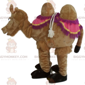 Traje de mascote BIGGYMONKEY™ de camelo marrom, traje de