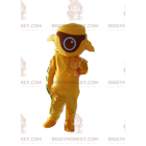 Geel karakter BIGGYMONKEY™ mascottekostuum, cycloopkostuum -