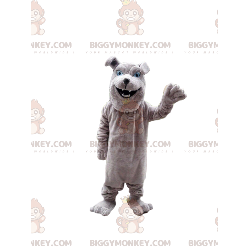 Costume de mascotte BIGGYMONKEY™ de bulldog gris, costume de