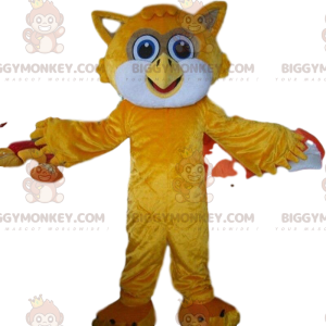 Costume da mascotte gufo arancione e bianco BIGGYMONKEY™