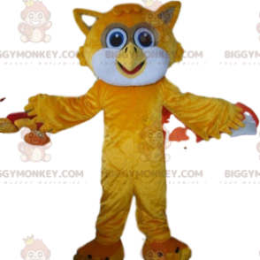 Orange og hvid ugle BIGGYMONKEY™ maskotkostume, fuglekostume -