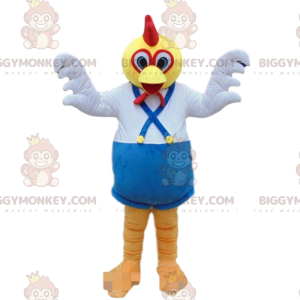 BIGGYMONKEY™ maskotdräkt tupp, kyckling, färgglad fågeldräkt -