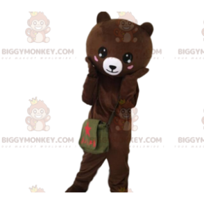 Kostým maskota medvěda BIGGYMONKEY™ se srdíčky na tvářích