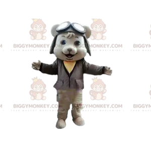 Costume de mascotte BIGGYMONKEY™ de chien en tenue de pilote