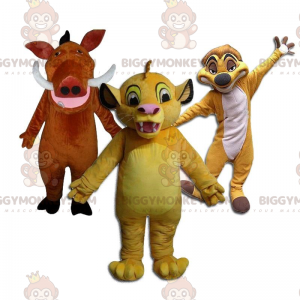 BIGGYMONKEY™s maskot af Simba, Timon og Pumbaa fra Disneys