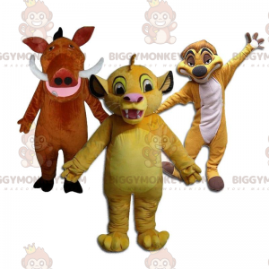 BIGGYMONKEY™s maskot av Simba, Timon och Pumbaa från Disneys