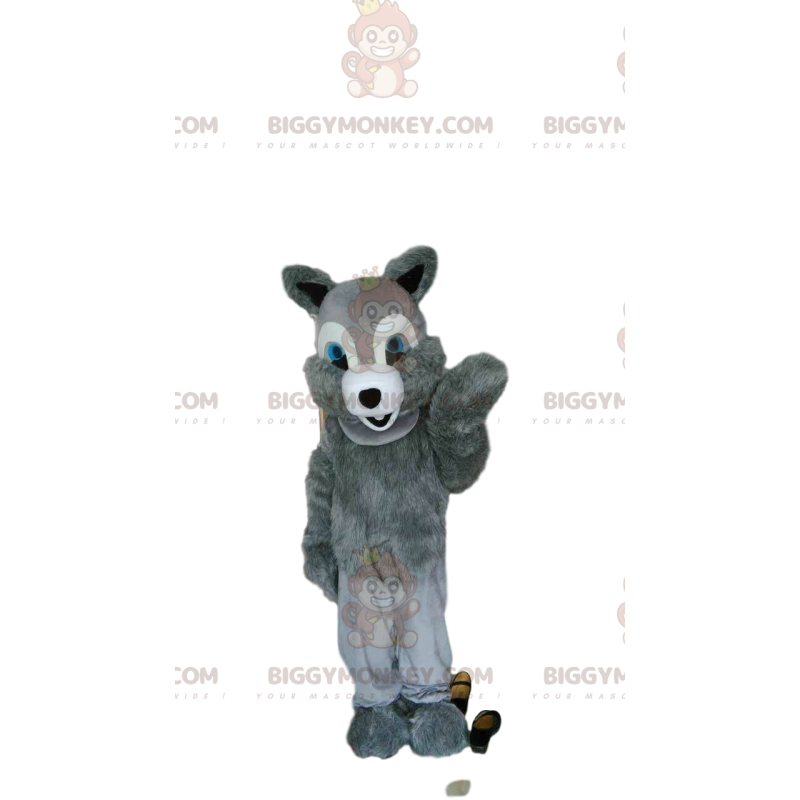 BIGGYMONKEY™ costume da mascotte scoiattolo grigio e bianco