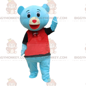 Blå nallebjörn BIGGYMONKEY™ maskotdräkt, blå nallebjörnsdräkt -