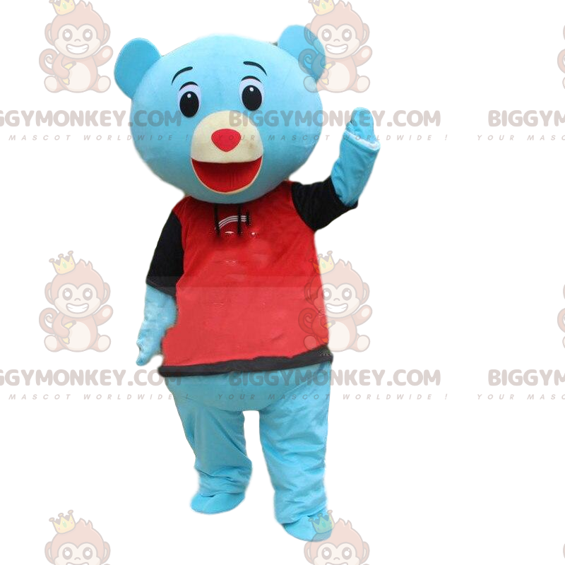 Costume de mascotte BIGGYMONKEY™ de nounours bleu, costume