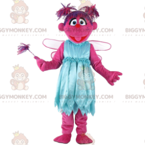 Pink character BIGGYMONKEY™ mascot costume, pink creature