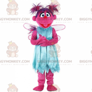 Pink character BIGGYMONKEY™ mascot costume, pink creature