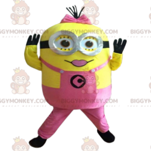 Costume de mascotte BIGGYMONKEY™ de Minions, vêtu de rose du