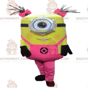 Kostium maskotki Minionki BIGGYMONKEY™, ubrany na różowo z