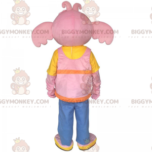 BIGGYMONKEY™ Costume da mascotte di Sula l'Elefante Rosa amica