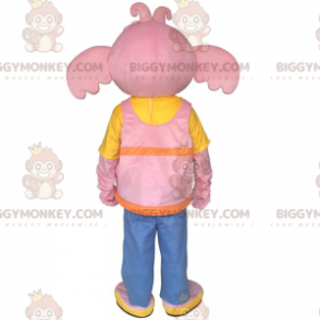 BIGGYMONKEY™ Costume da mascotte di Sula l'Elefante Rosa amica