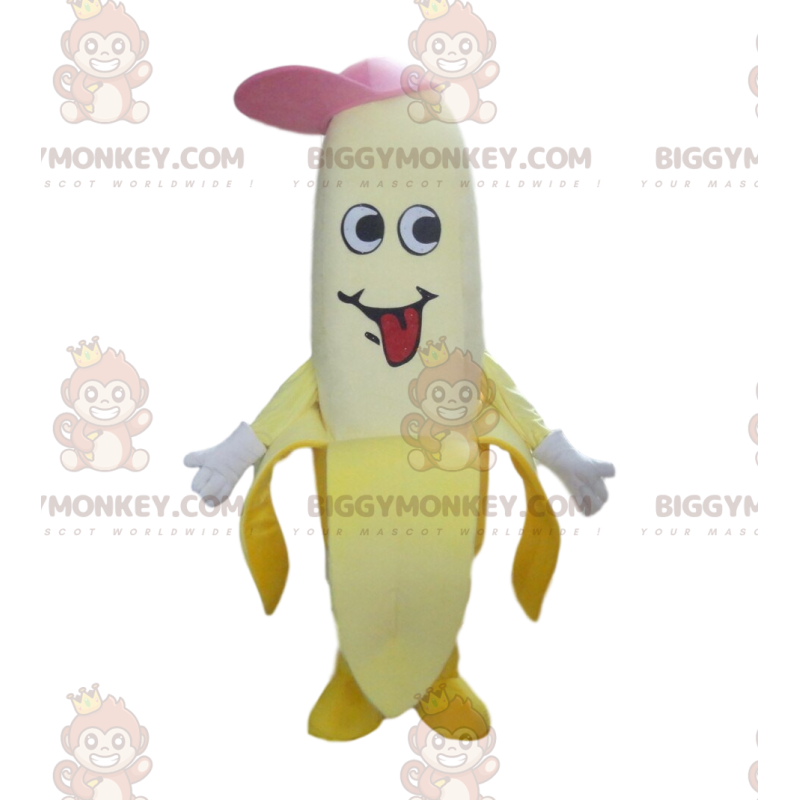 Fantasia de mascote Banana BIGGYMONKEY™ com boné, fantasia de