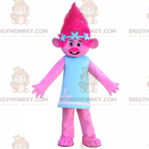 Rosa Troll BIGGYMONKEY™ Maskottchenkostüm, rosa Kreaturenkostüm