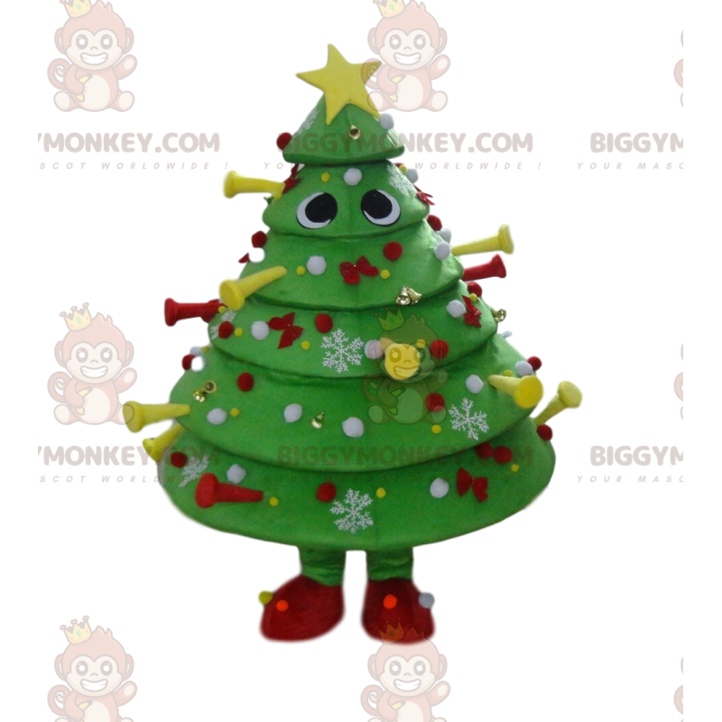 Festive Decorated Green Tree BIGGYMONKEY™ Mascot Costume
