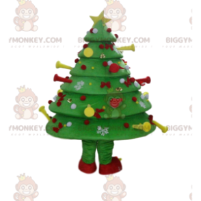 Disfraz de mascota BIGGYMONKEY™ de árbol verde con decoración