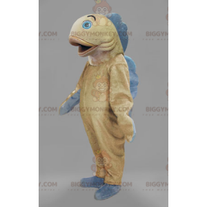 Kostium maskotka beżowo-niebieska ryba BIGGYMONKEY™ -