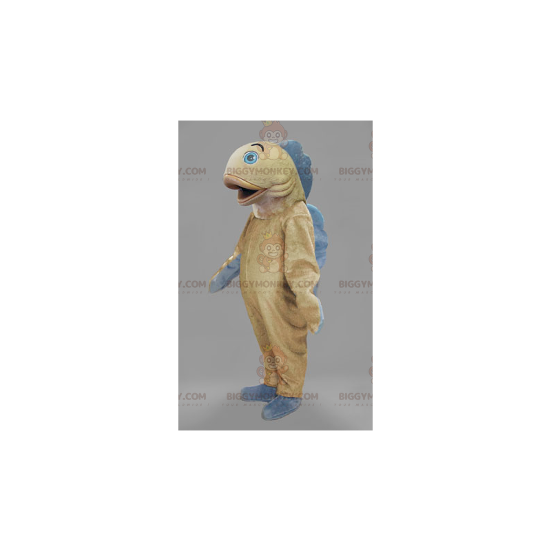 Costume da mascotte BIGGYMONKEY™ pesce beige e blu -