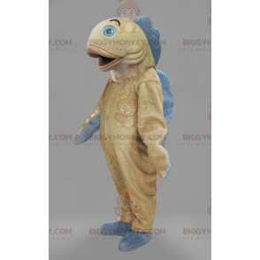 Beige en blauwe vis BIGGYMONKEY™ mascottekostuum -