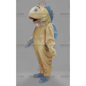 Costume de mascotte BIGGYMONKEY™ de poisson beige et bleu -