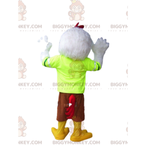 Kostým maskota kuře BIGGYMONKEY™ s brýlemi a barevným oblečením