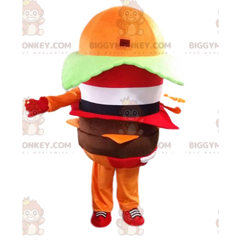 Costume da mascotte hamburger arancione BIGGYMONKEY™, costume