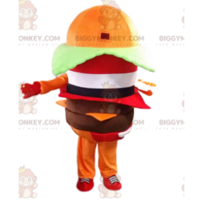 Costume de mascotte BIGGYMONKEY™ de hamburger orange, costume