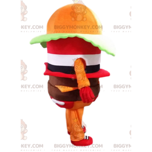 Costume de mascotte BIGGYMONKEY™ de hamburger orange, costume