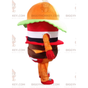 Orange hamburgare BIGGYMONKEY™ maskotdräkt, hamburgerkostym -