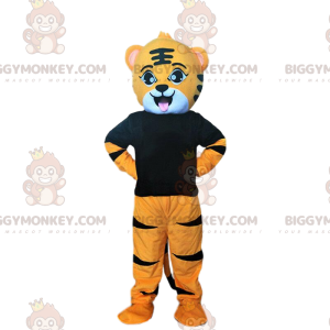 Costume mascotte BIGGYMONKEY™ da cucciolo di tigre arancione e