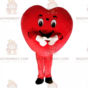 Reusachtig rood hart BIGGYMONKEY™ mascottekostuum, romantisch
