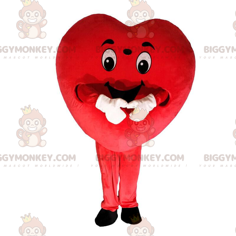 Disfraz de mascota de corazón rojo gigante BIGGYMONKEY™